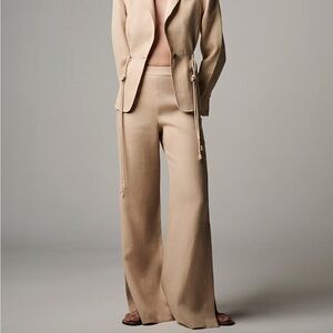 Hevron‎ Pants Dara Hemp Wide Leg Slit Flare Trousers Sz 0